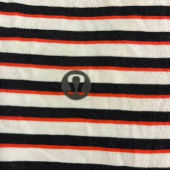 lululemon athletica Navy and White Striped Short Sleeve Tee - Picture 6 of 8